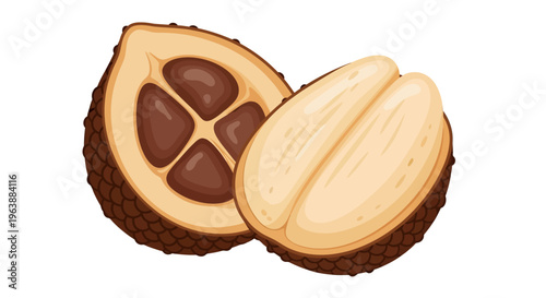 halves of salak fruit with its contents