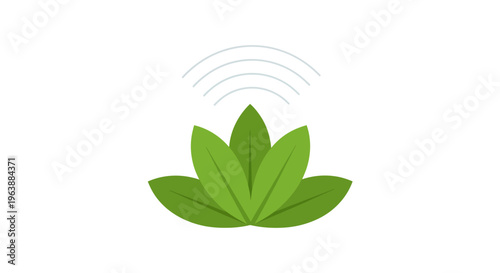 illustration of a symbol for a plant that absorbs or dampens radiation signals