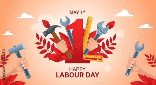 Raised Fist Happy Labor Day