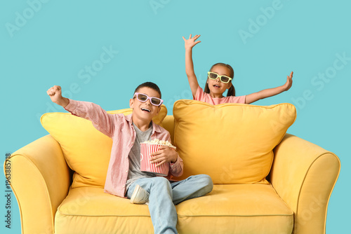 Cute happy friends in 3d gl...