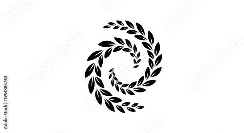A black laurel wreath on a white background, symbolizing honor and achievement.