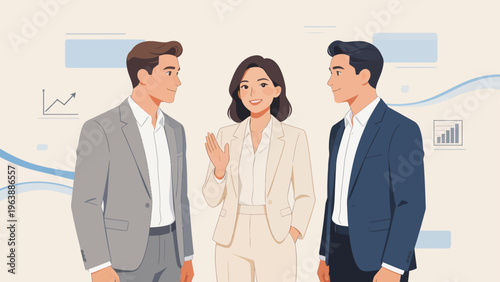 Business people in suits interacting