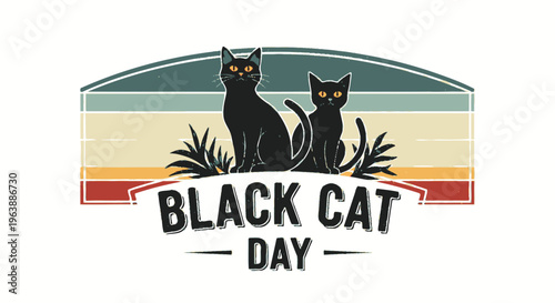 Black Cats Illustration for Black Cat Day.