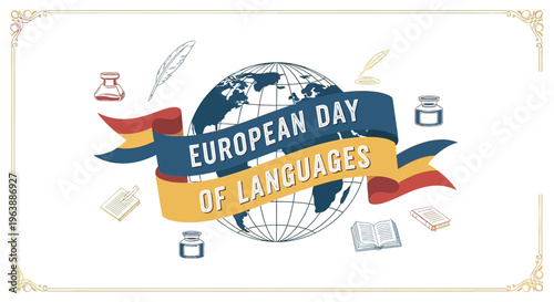 European Day of Languages Globe Ribbon.