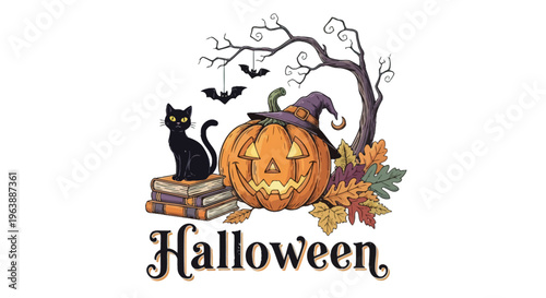 Halloween Holiday Greeting Card.