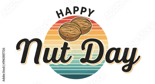 Happy Nut Day Illustration with Nuts.