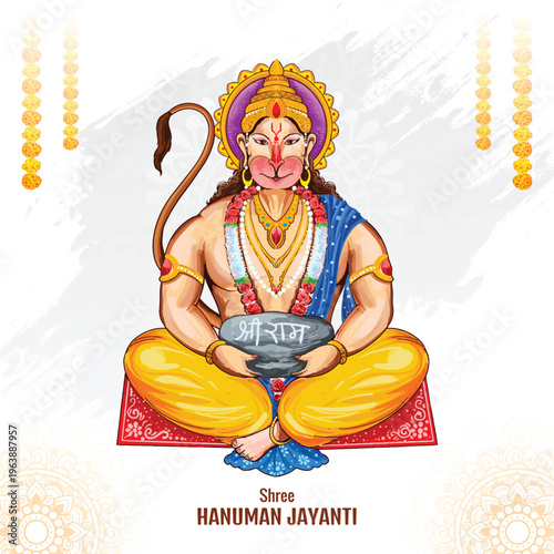 Hanuman jayanti festival of india celebration card background