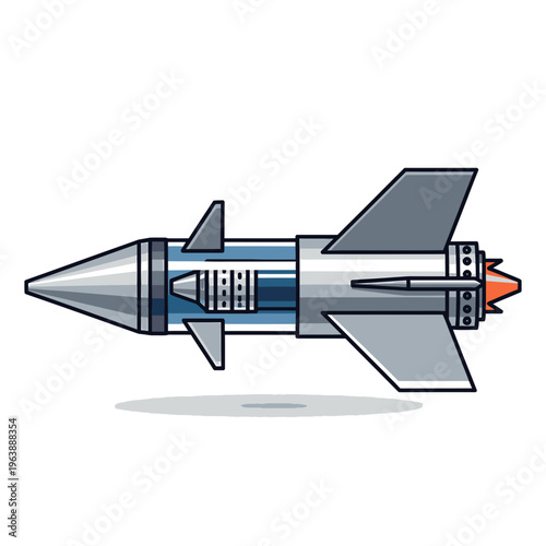 Rocket Ship Spacecraft Model Illustration.