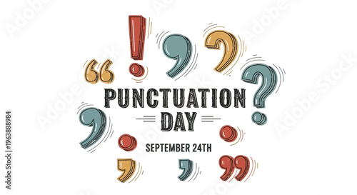 Punctuation Day Celebration with Various Symbols.
