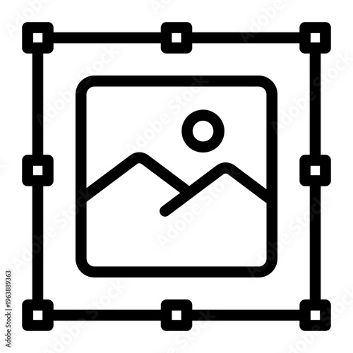 Photo Crop Selection Line Icon