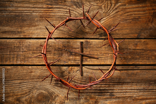 Crown of thorns with nails ...