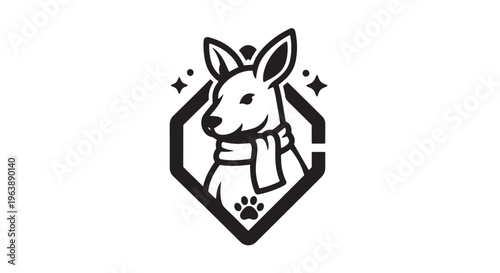 Kangaroo in Scarf Logo Design