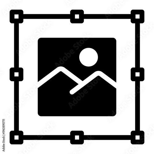 Image Crop Transform Solid Icon