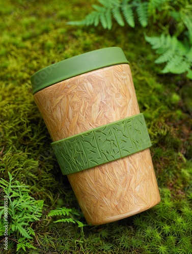 Eco Friendly Reusable Mug with Sustainable Lifestyle Concept