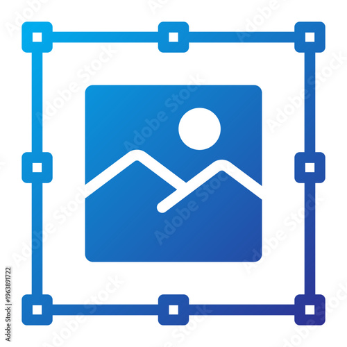 Image Crop Transform Blue Solid Gradient Icon
