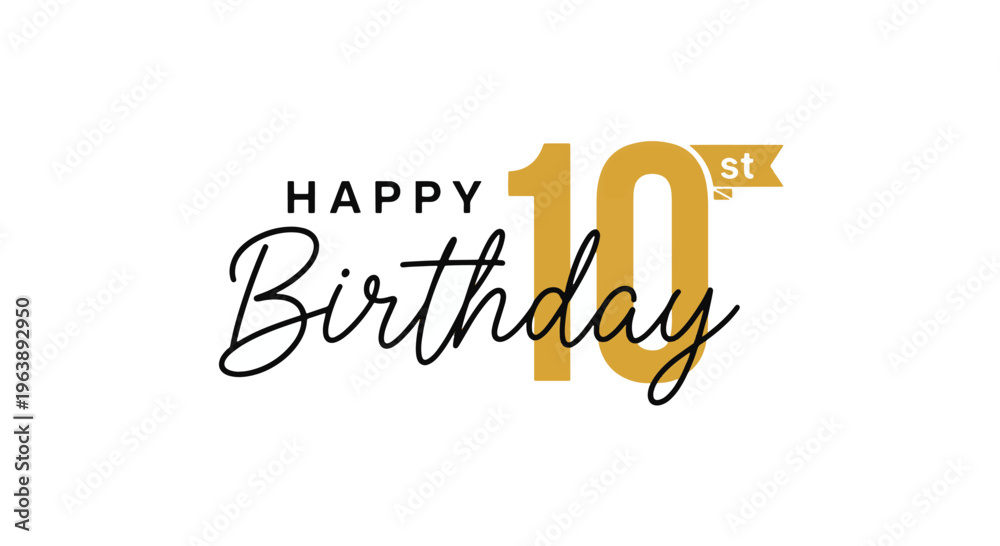 Fototapeta premium Birthday Celebration Tenth Anniversary Design