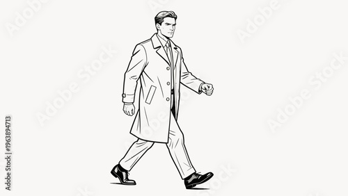 Man in coat walking