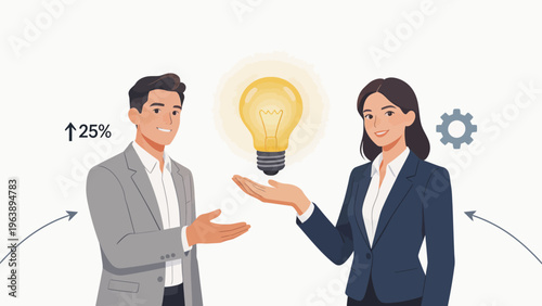 Business people with light bulb