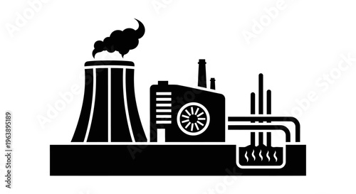 Set of Icons Representing Renewable Energy Sources and Sustainable Power Generation Technologies for Environmental Conservation
