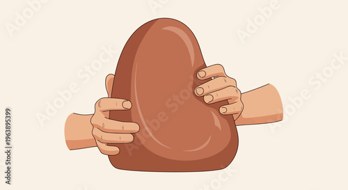Two hands cradling a stylized kidney illustration, symbolizing health and organ donation