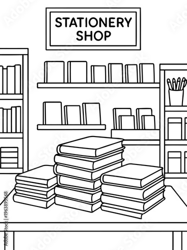 A Bookworm's Paradise: A cozy stationery shop showcases a captivating array of books, notebooks, and writing essentials, inviting you to explore the endless possibilities of storytelling.