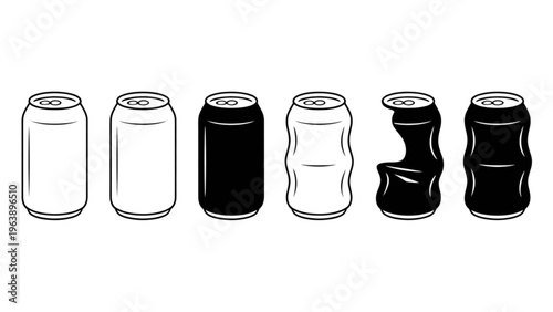 Assorted metal camera lens caps in varying sizes and finishes Vector