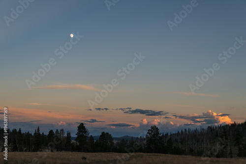 USA, Arizona, Springerville.  Night falls in the White Mountains.