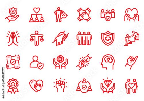 Conference and Seminar icon set. Editable line icons. Vector illustration.