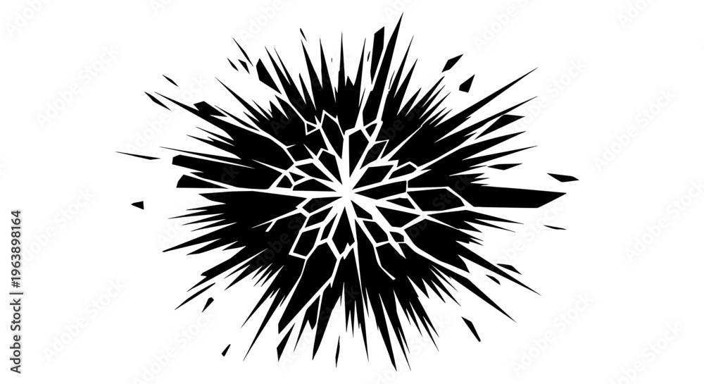 Naklejka premium Black Ink Explosion Abstract Design Element.