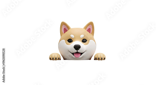 Shiba Inu Dog Emoji Character with Paws
