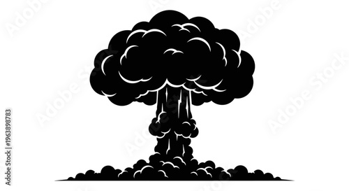 Nuclear Explosion Mushroom Cloud Illustration.