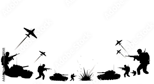 Soldiers Engaging Enemy Aircraft in Combat.