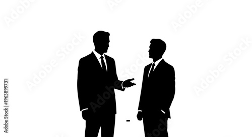 Two Businessmen in Suits Talking to Each Other.