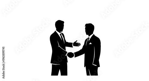 Two Businessmen Shaking Hands in Silhouette 2.