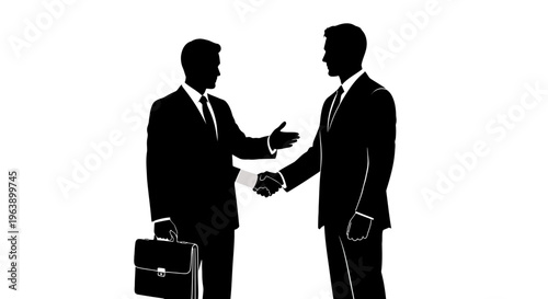 Two Businessmen Shaking Hands in Silhouette 3.