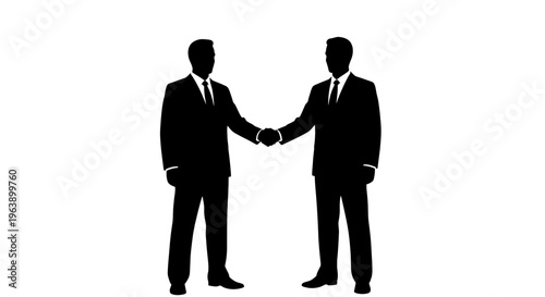 Two Businessmen Shaking Hands in Silhouette 4.