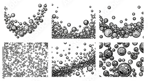 Set of Hand Drawn Bubble Patterns and Frames