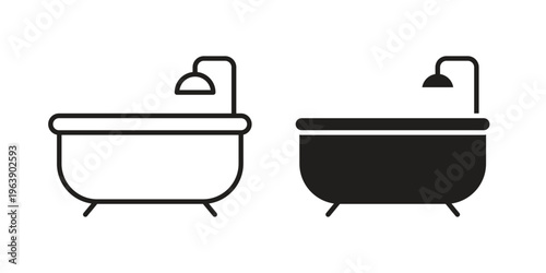 Bathroom icon and symbol. Vector logo design element.
