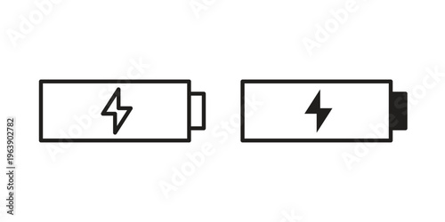 Battery icon and symbol. Vector logo design element.
