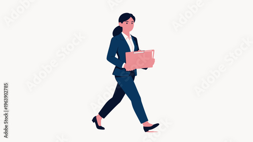 Businesswoman walking with folder