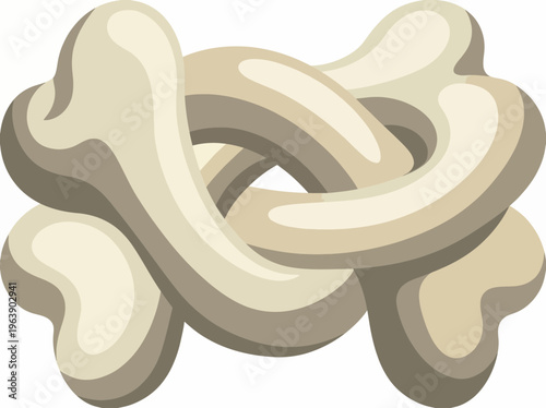 This abstract image features a unique intertwined bone design, representing themes of connection, unity, and the complexities of life and human relationships in a creative way.