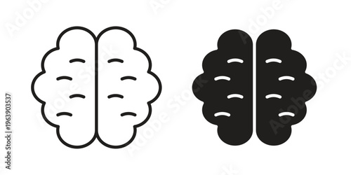 Brain icon and symbol. Vector logo design element.