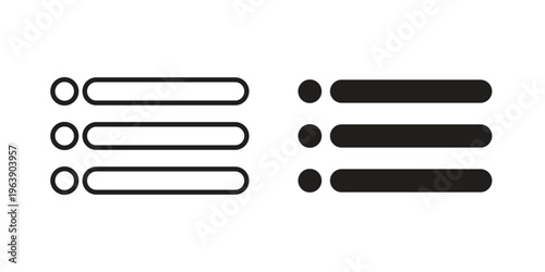 Bulleted list icon and symbol. Vector logo design element.