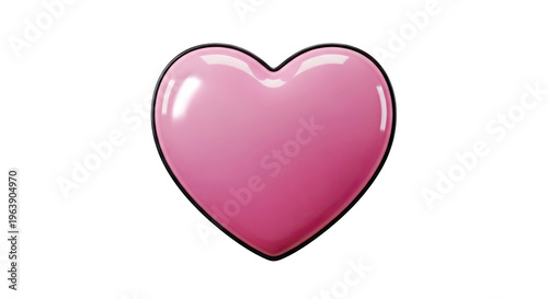 Glossy Pink Heart Shape