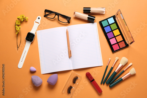 Composition with makeup cos...