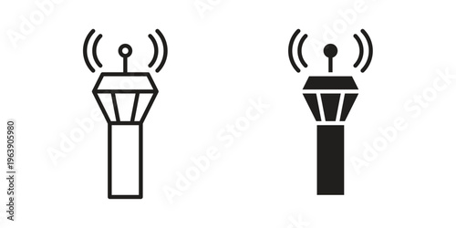 Control Tower icon and symbol. Vector logo design element.