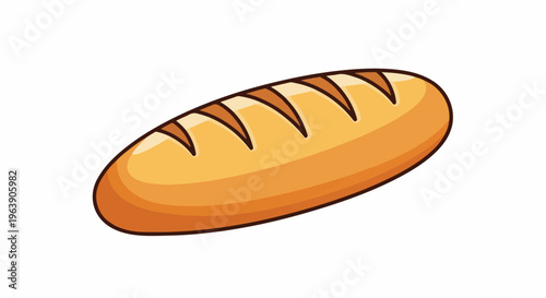 A cartoon loaf of bread with golden brown crust and scoring