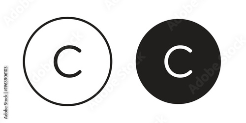 Copyright icon and symbol. Vector logo design element.