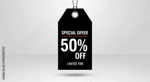 Black Tag with Special Offer 50 Off for Limited Time.