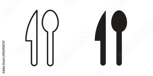 Cutlery icon and symbol. Vector logo design element.